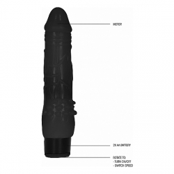 GC PENE VIBRADOR GRUESO REALÍSTICO 20CM - NEGRO