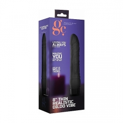 GC PENE VIBRADOR DELGADO REALÍSTICO 20CM - NEGRO