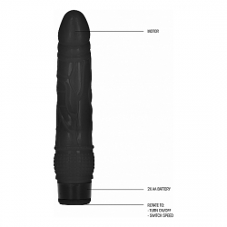 GC PENE VIBRADOR DELGADO REALÍSTICO 20CM - NEGRO