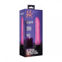 GC PENE VIBRADOR DELGADO REALÍSTICO 20CM - ROSA