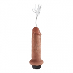 KING COCK PENE EYACULADOR 18CM - MULATO