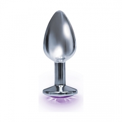 PLUG ACERO INOX CON PERLA REDONDA - MORADO