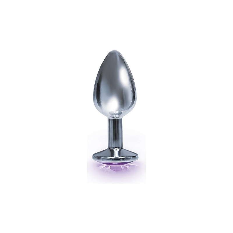 PLUG ACERO INOX CON PERLA REDONDA - MORADO