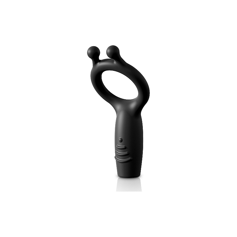 SÚPER ANILLO PARA PENE DE SILICONA CON VIBRADOR - NEGRO