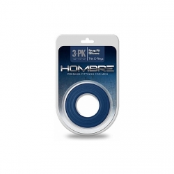 HOMBRE SNUG FIT PACK DE 3 ANILLOS SILICONA FINOS - AZUL