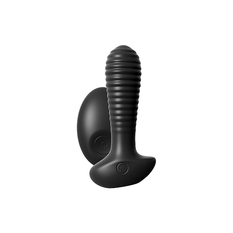 ANAL TEASER VIBRADOR DE SILICONA CON MANDO - NEGRO