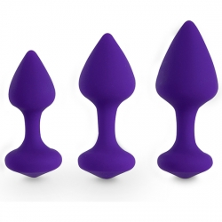 FEELZTOYS - BIBI KIT DE 3 PLUGS SILICONA - MORADO