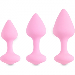 FEELZTOYS - BIBI KIT DE 3 PLUGS SILICONA - ROSA