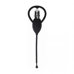 PLUG URETRAL CON BALA VIBRADORA - NEGRO