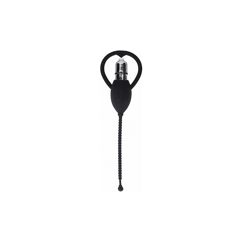 PLUG URETRAL CON BALA VIBRADORA - NEGRO