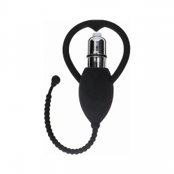 PLUG URETRAL CON BALA VIBRADORA - NEGRO