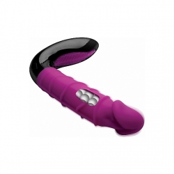 INMI ROTO PENE VIBRADOR SILICONA CON ROTACIÓN - ROSA