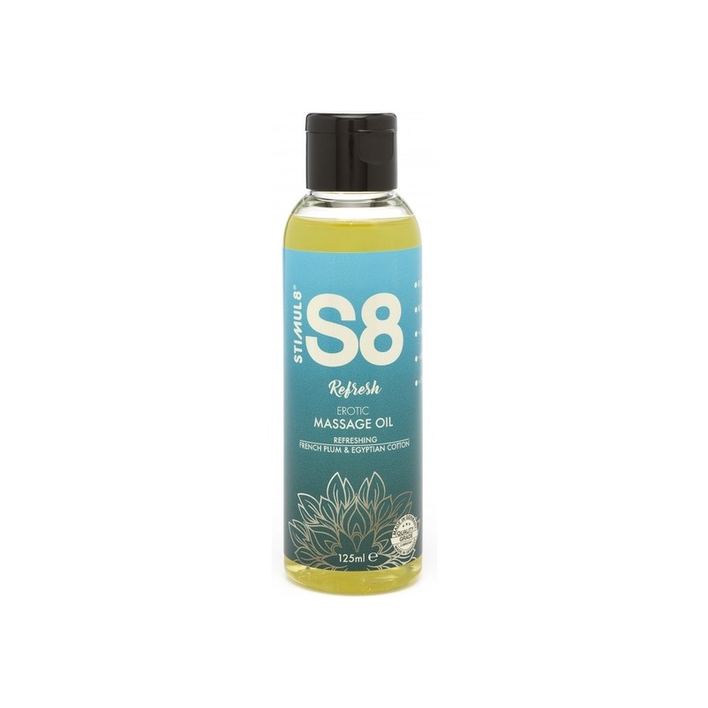 S8 ACEITE DE MASAJE REFRESH: CIRUELA FRANCESA Y ALGODÓN EGIPCIO - 125ML