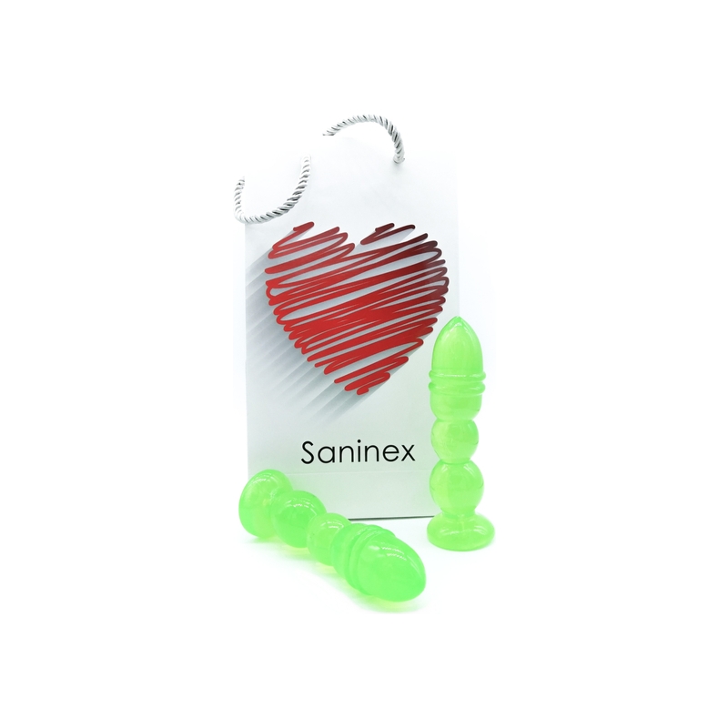 SANINEX DELIGHT - PLUG & DILDO TRANSPARENTE VERDE