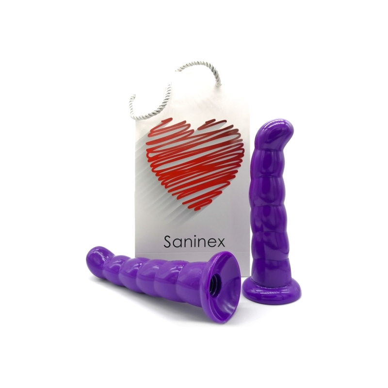 SANINEX LOVE ME - BUTT PLUG & DILDO XXL CON BASE SUCCIÓN - MORADO