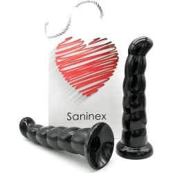 SANINEX LOVE ME - BUTT PLUG & DILDO XXL CON BASE SUCCIÓN - NEGRO