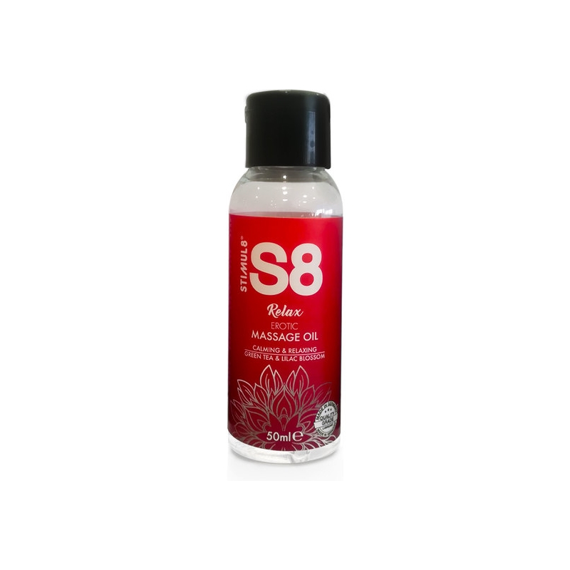 S8 ACEITE DE MASAJE RELAX: TÉ VERDE Y FLOR LILA - 50ML