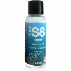 S8 ACEITE DE MASAJE REFRESH: CIRUELA FRANCESA Y ALGODÓN EGIPCIO - 50ML