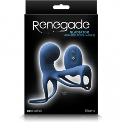 RENEGADE GLADIATOR FUNDA CON PLUG Y VIBRADOR - AZUL