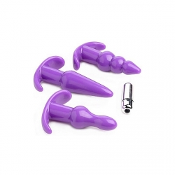 KIT DE 4PZS PLUG ANAL VIBRADOR - MORADO