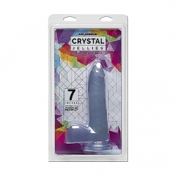 CRYSTAL JELLIES PENE CON TESTÍCULOS 18CM - TRANSLÚCIDO