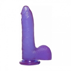 CRYSTAL JELLIES PENE CON TESTÍCULOS 18CM - MORADO