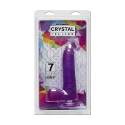 CRYSTAL JELLIES PENE CON TESTÍCULOS 18CM - MORADO