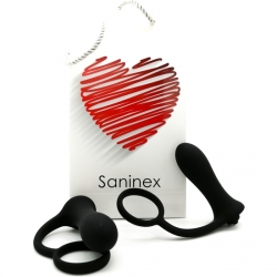 SANINEX BRAVE - PLUG VIBRADOR CON ANILLO - NEGRO