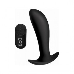 VIBRADOR DE PRÓSTATA DE SILICONA CON CONTROL REMOTO - NEGRO