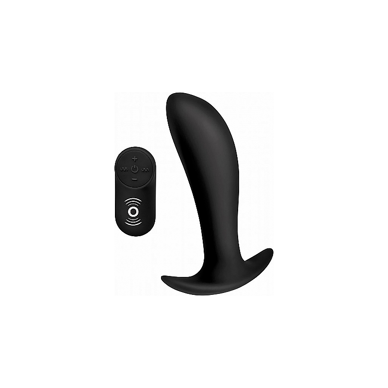 VIBRADOR DE PRÓSTATA DE SILICONA CON CONTROL REMOTO - NEGRO