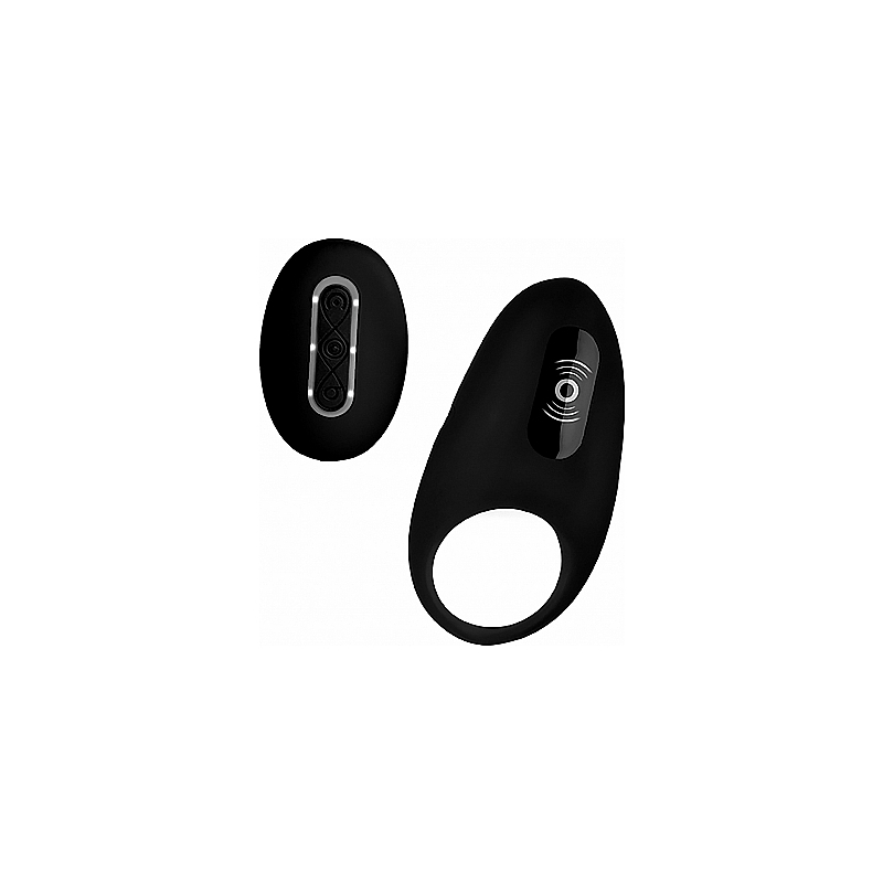 ANILLO VIBRADOR DE SILICONA CON CONTROL REMOTO - NEGRO