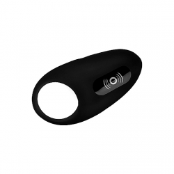 ANILLO VIBRADOR DE SILICONA CON CONTROL REMOTO - NEGRO