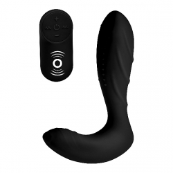 VIBRADOR PARA PRÓSTATA DE SILICONA CON CONTROL REMOTO - NEGRO