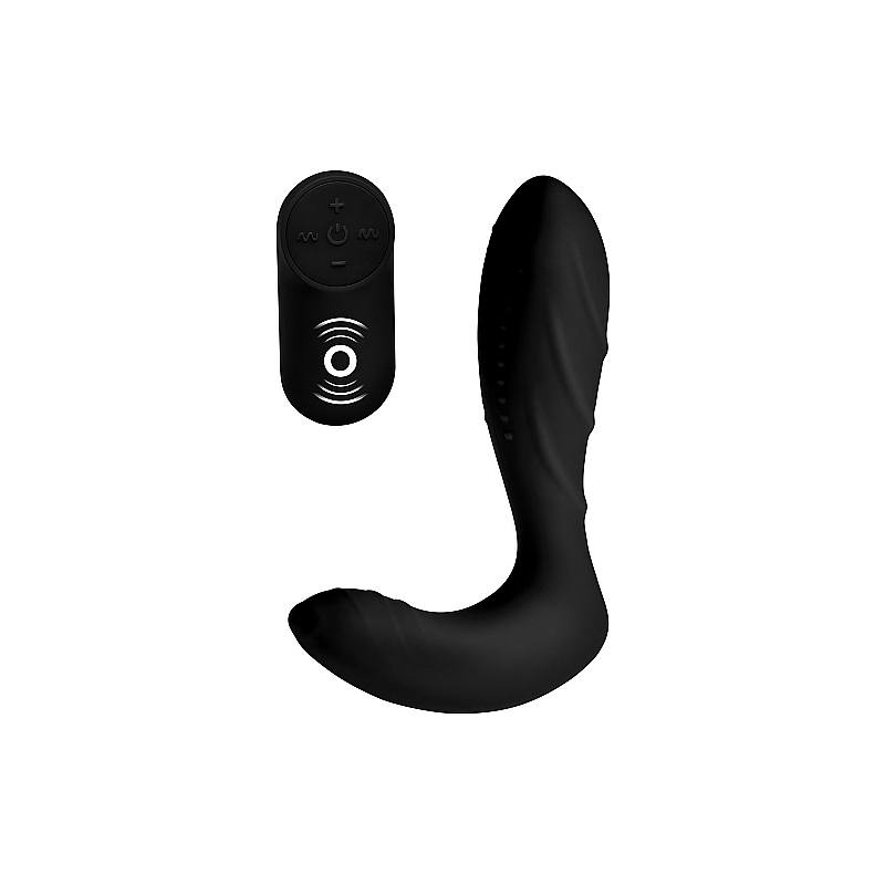 VIBRADOR PARA PRÓSTATA DE SILICONA CON CONTROL REMOTO - NEGRO