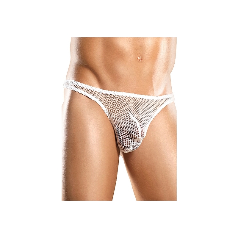 MALE POWER TANGA BLANCO DE RED