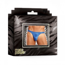 MALE POWER TANGA AZUL SATINADO