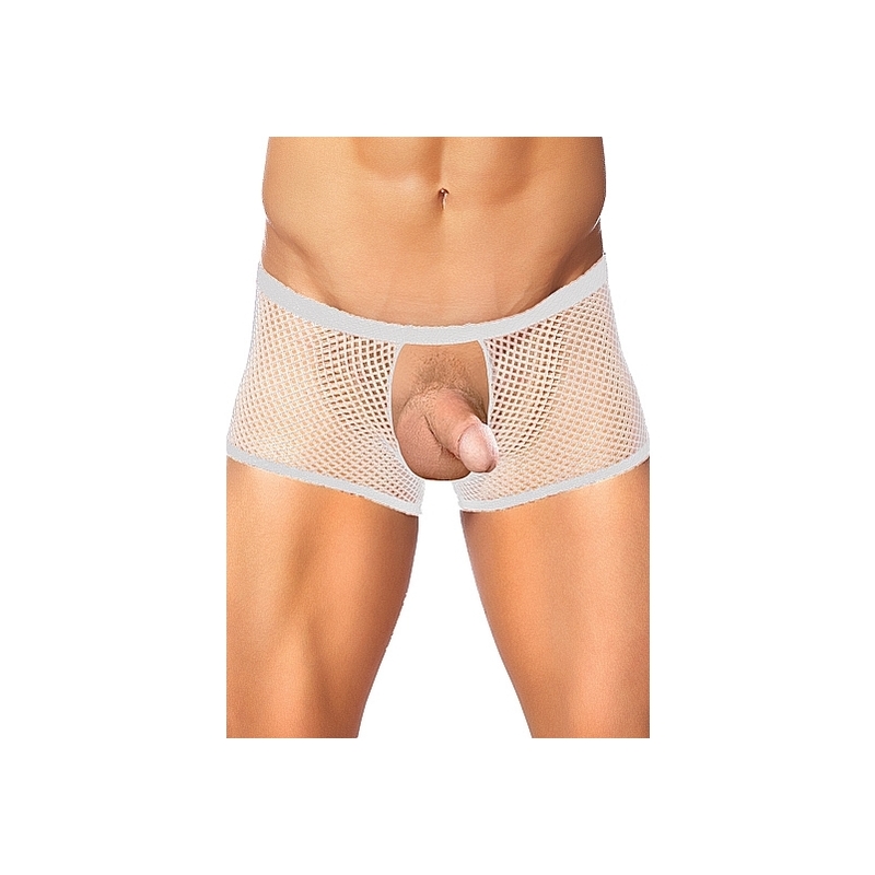 MALE POWER BOXER DE RED CON ABERTURA BLANCO