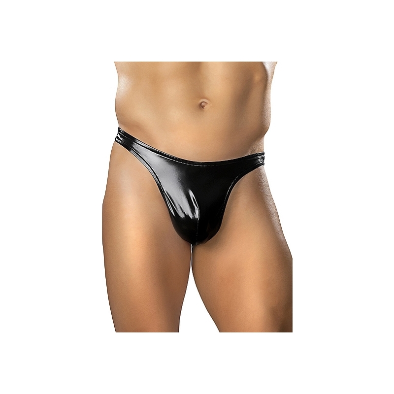 MALE POWER TANGA EFECTO LATEX NEGRO