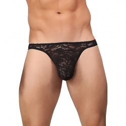 MALE POWER TANGA NEGRO DE ENCAJE