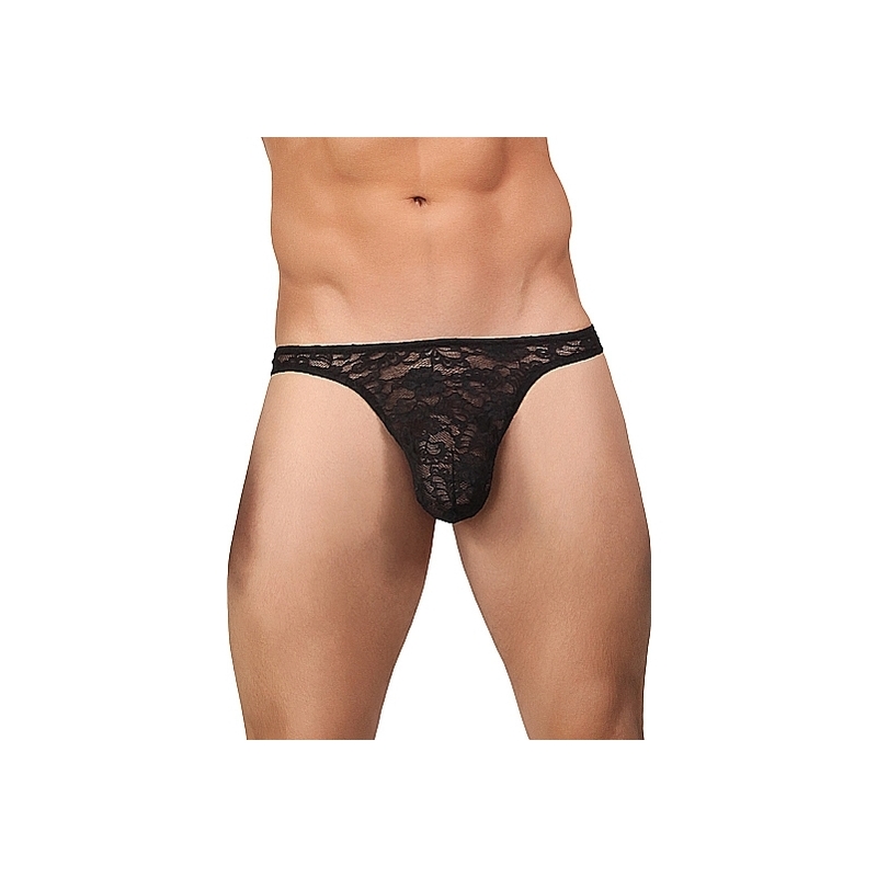 MALE POWER TANGA NEGRO DE ENCAJE