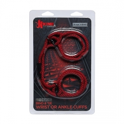 HOGTIED - BIND & TIE - ATADURAS DE CUERDA PARA MUÑECAS Y TOBILLOS - ROJO