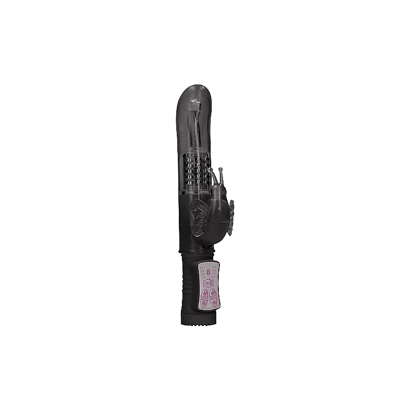 VIBRADOR RAMPANTE MARIPOSA CON ROTACIÓN - NEGRO