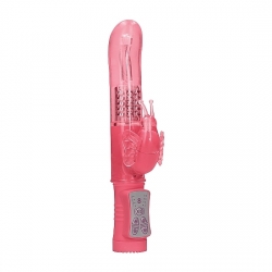 VIBRADOR RAMPANTE MARIPOSA CON ROTACIÓN - ROSA