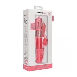 VIBRADOR RAMPANTE MARIPOSA CON ROTACIÓN - ROSA