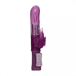 VIBRADOR RAMPANTE MARIPOSA CON ROTACIÓN - MORADO