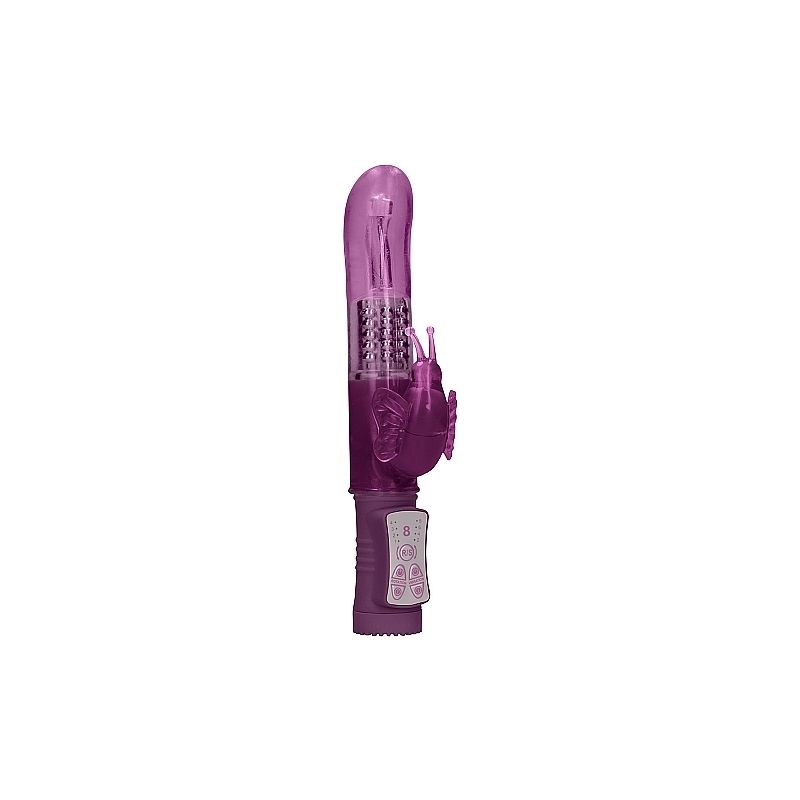 VIBRADOR RAMPANTE MARIPOSA CON ROTACIÓN - MORADO