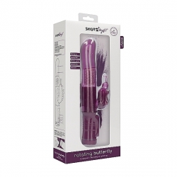 VIBRADOR RAMPANTE MARIPOSA CON ROTACIÓN - MORADO