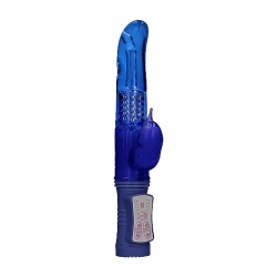 VIBRADOR RAMPANTE DOLPHIN CON ROTACIÓN - AZUL