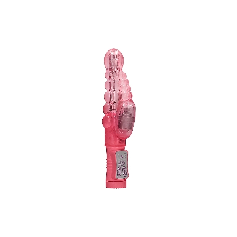 VIBRADOR RAMPANTE BURBUJAS CON ROTACIÓN - ROSA