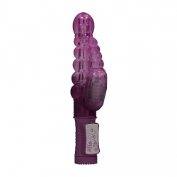 VIBRADOR RAMPANTE BURBUJAS CON ROTACIÓN - MORADO